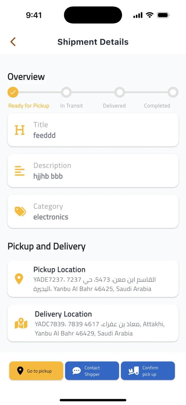 Pick up and deliver a shipment β Navigate and contact the shipper