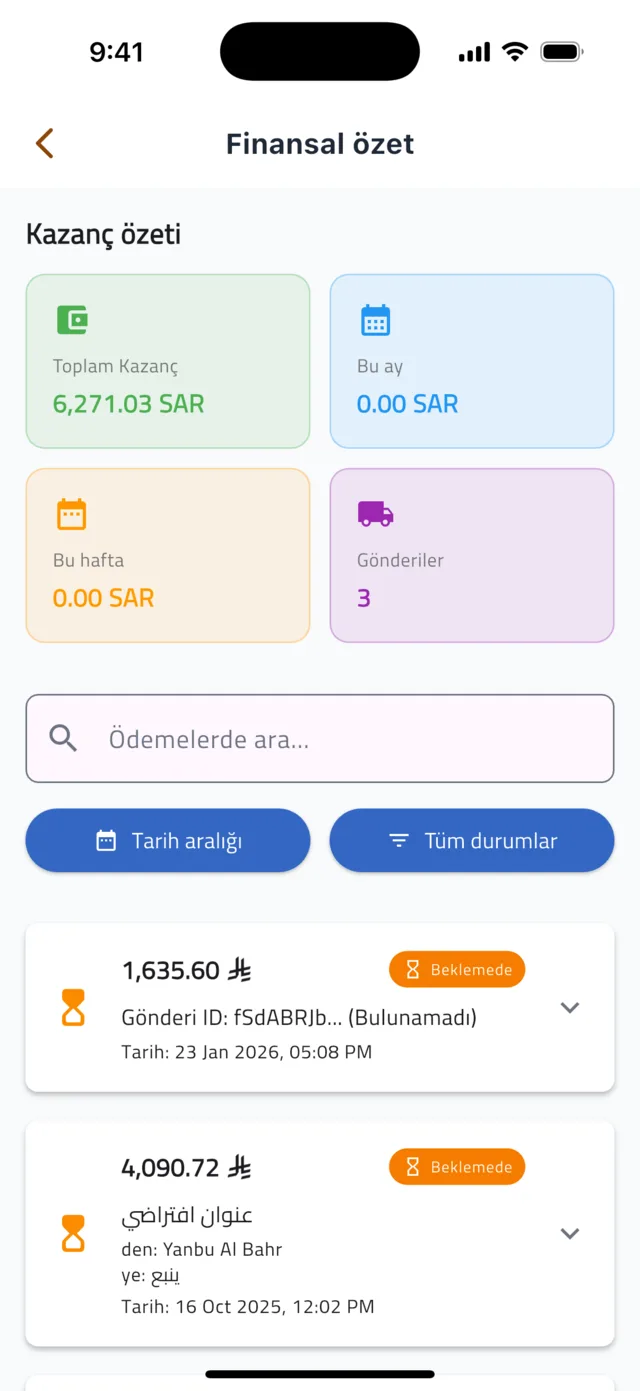 Kazançlar, ödemeler ve değerlendirmeler — Ödemelerim'i açın