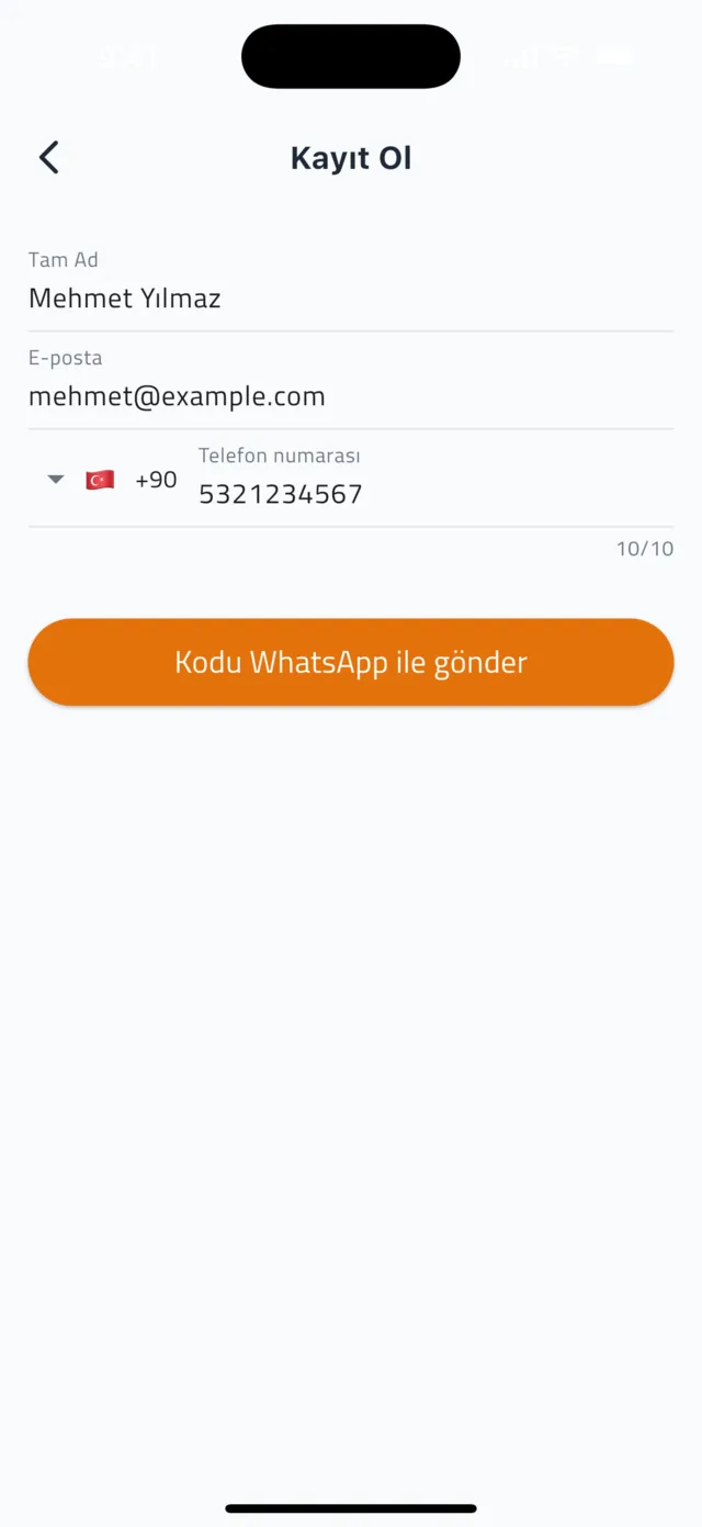 Sürücü olarak kayıt olun ve doğrulanın — Bilgilerinizi girin