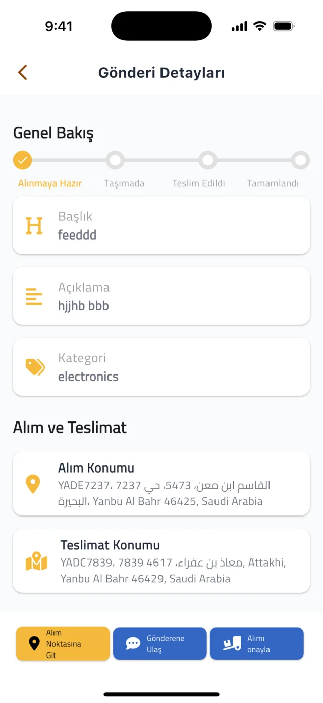 Gönderiyi alın ve teslim edin — Yol tarifi alın ve gönderenle iletişime geçin