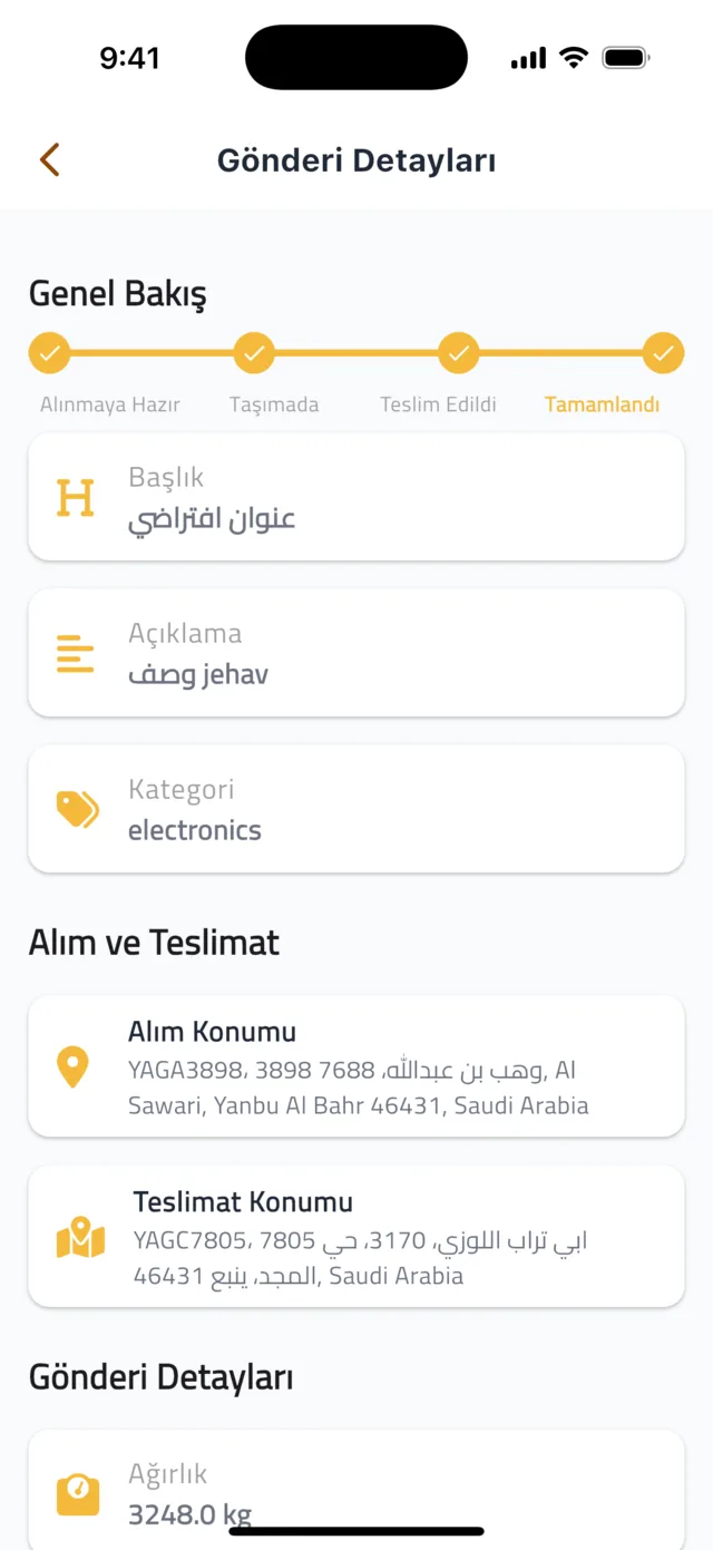 Gönderiyi alın ve teslim edin — Gönderenin onayını bekleyin