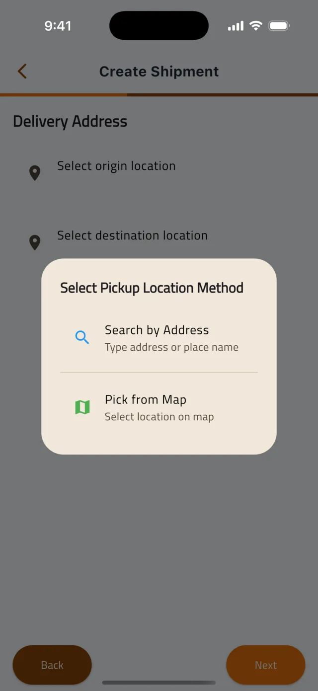 Post a shipment β Page 2 β Delivery Address