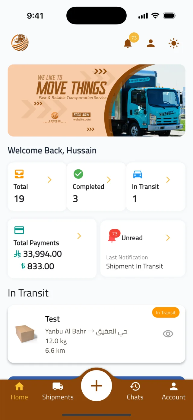 Create your shipper account — You are in
