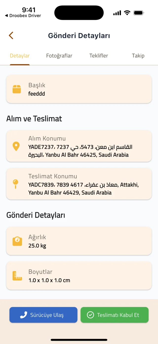Gönderinizi takip edin, teslimatı onaylayın ve sürücüyü değerlendirin — Teslimatı onaylayın