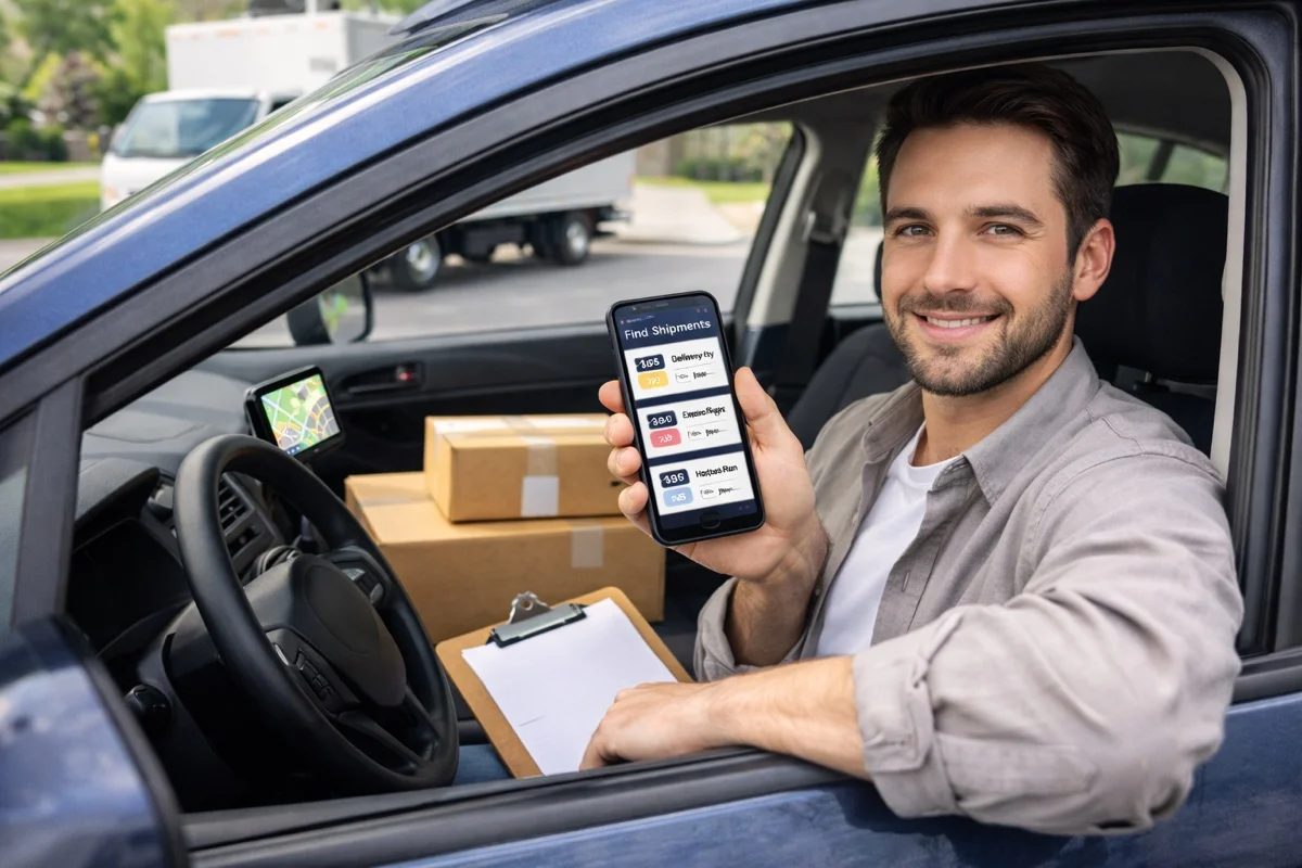Professional delivery driver earning with Droobex